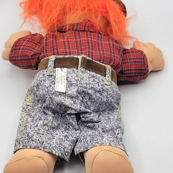 Russ Troll Doll 12" Cowboy Soft Body Doll Playsuit Hat Orange Hair Blue Eyes - Picture 10 of 10